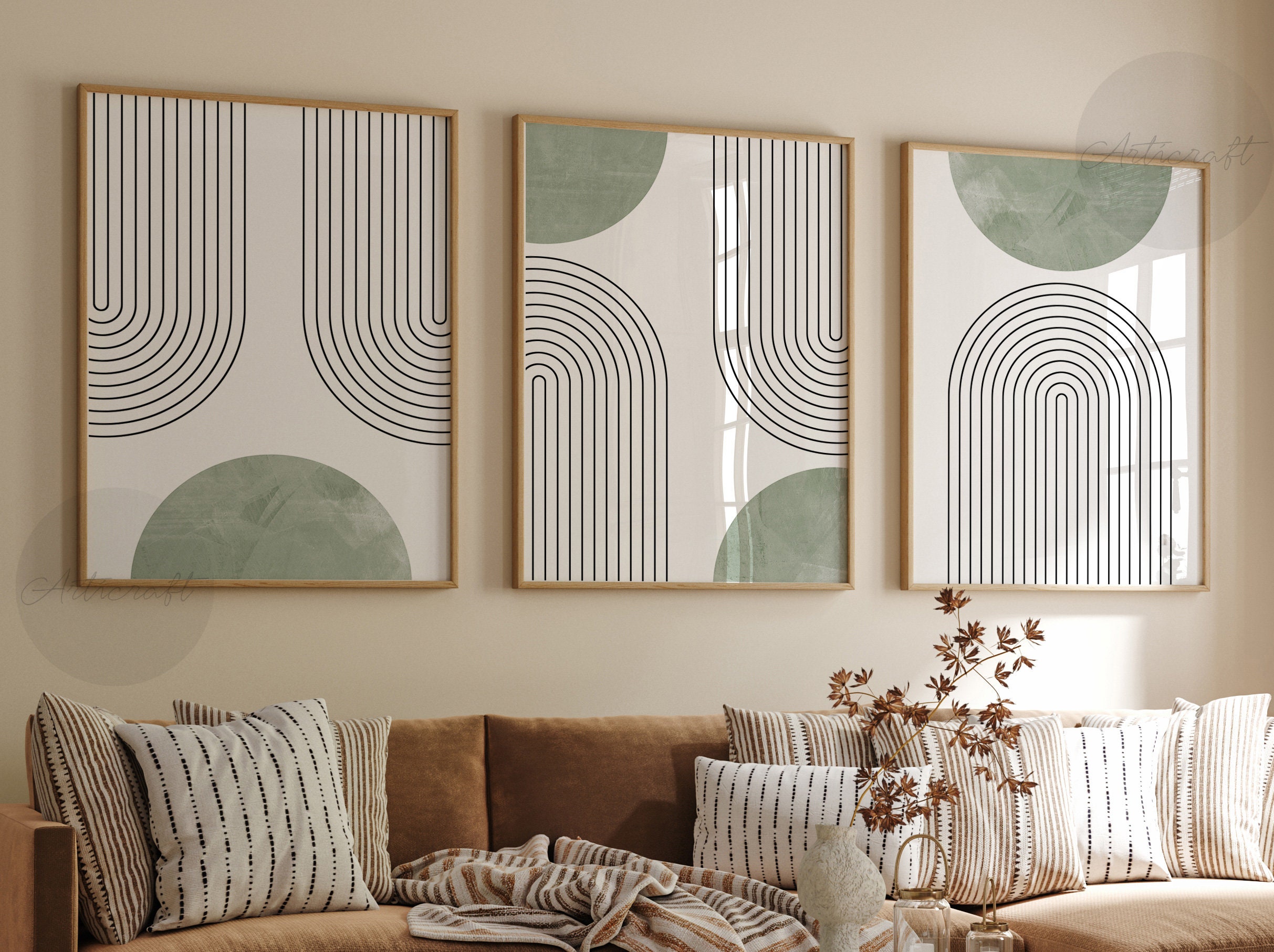 PixonSign Framed Canvas Print Wall Art Semi Circle