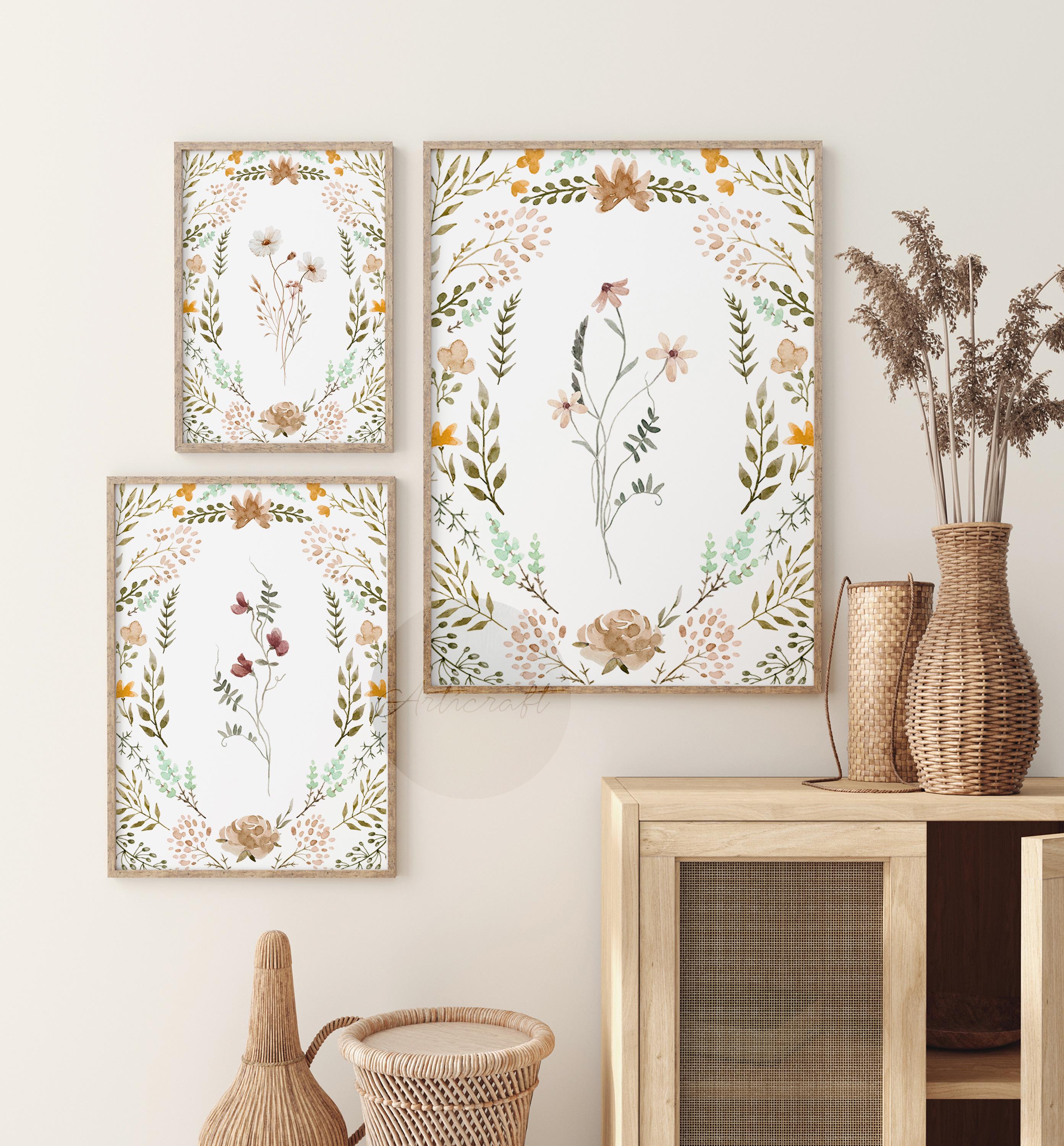 Floral Printable Set of 3 | Watercolor Wildflowers | Neutral Boho ...