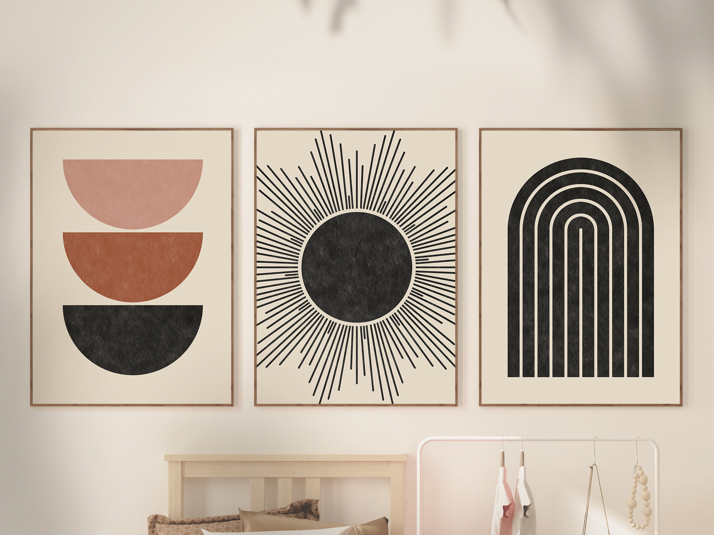 Abstract Terracotta Plant Neutral Boho Decor Geometric Printable Wall Art Minimalist Print Mid Century Modern Instant Digital Download