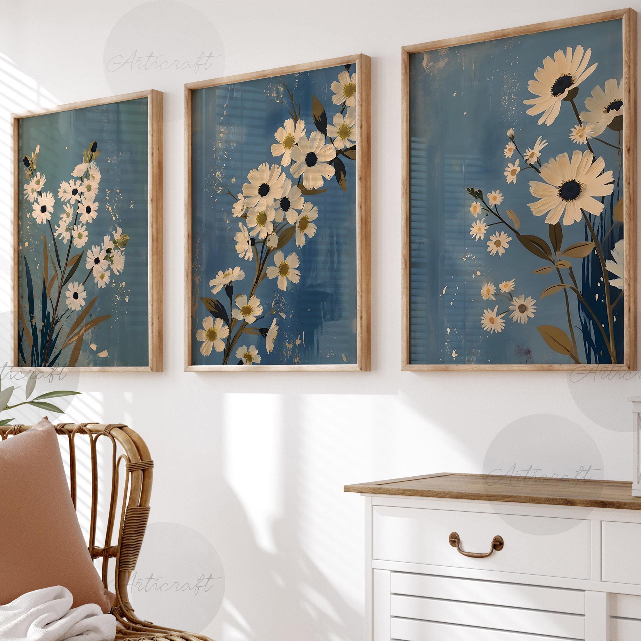 Botanical Print Set of 3, Floral Printable Art, Boho Abstract Gallery ...
