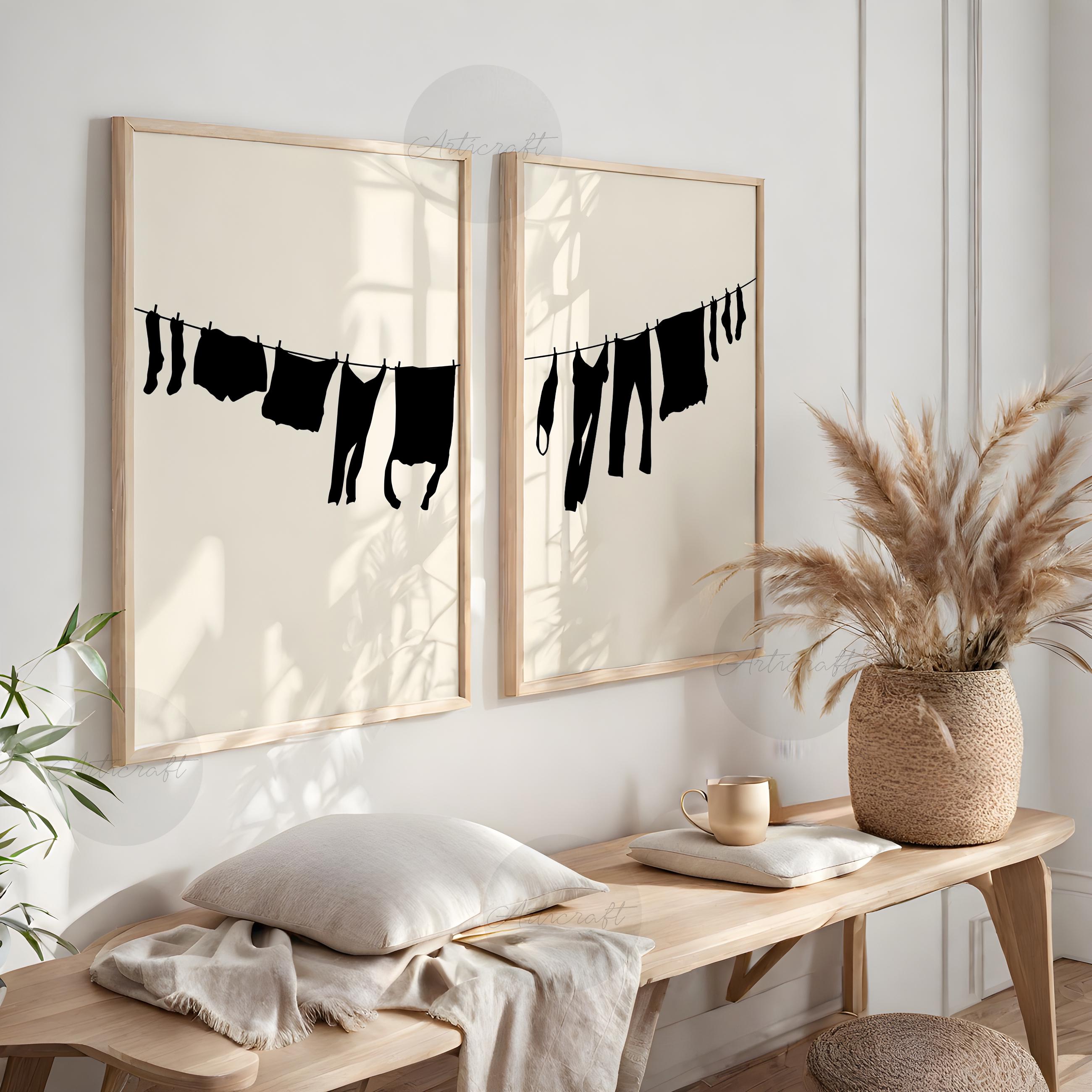 Laundry on Clothesline, Laundry Room Printable Posters Set of 2, Italy ...