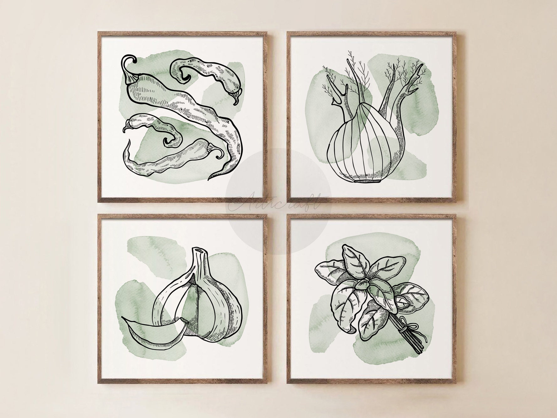 Kitchen Wall Decor Gallery Wall Art Set of 4 Square Prints | Etsy
