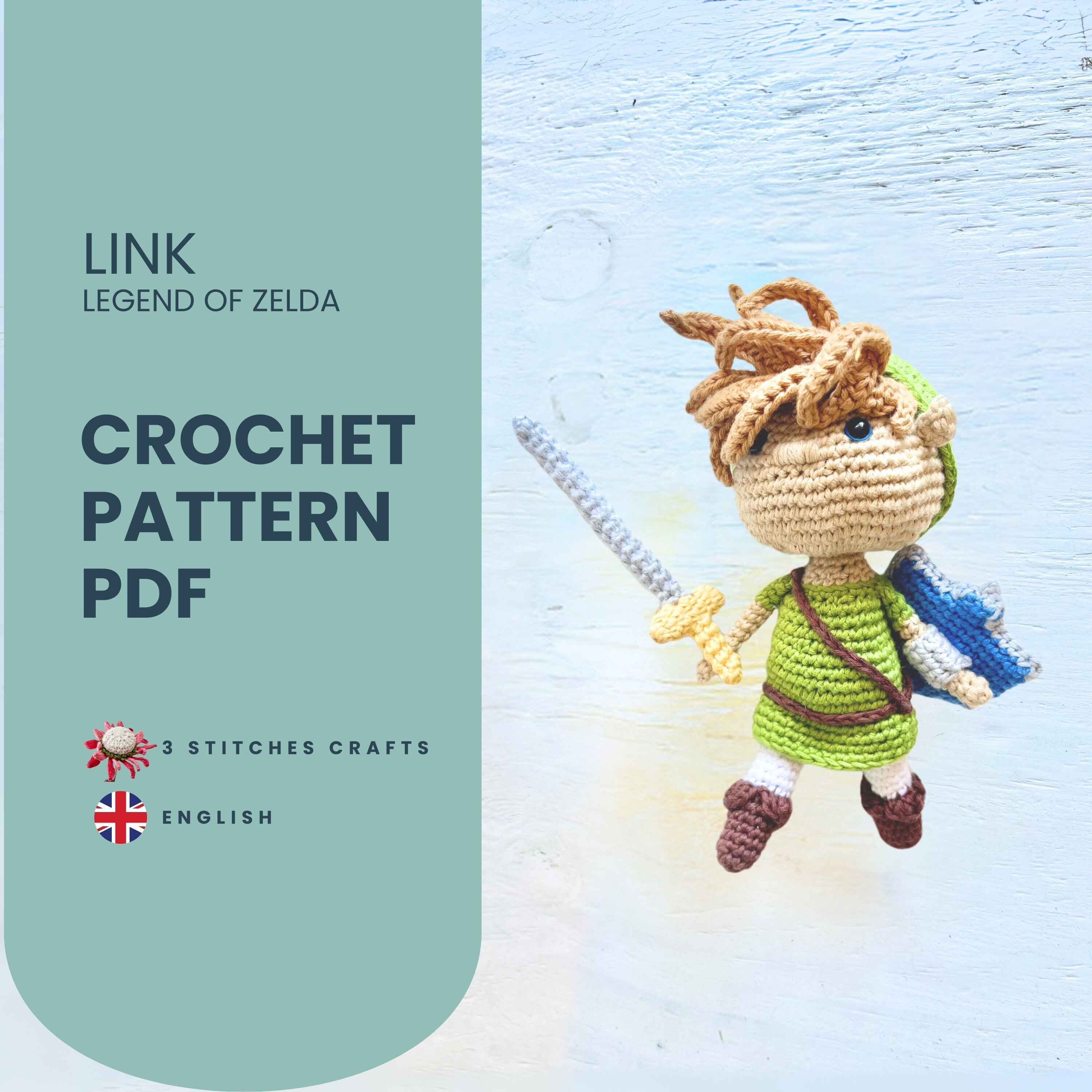 Crochet Pattern. Link. Legend of Zelda. Amigurumi Pattern. Nerdy Gifts. DIGITAL FILE PDF