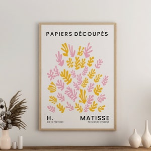 Pink And Yellow Abstract Henri Matisse Print, Modern, Matisse Wall Art, Boho Wall Decor, Living Room, Bedroom, Kitchen Prints