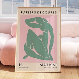 Impresión de Henri Matisse, colores llamativos modernos, arte de pared rosa, carteles de Matisse, regalo para un amigo, sala de estar, dormitorio, tapiz para pared