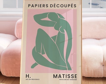 Henri Matisse Figure Print, Modern Bold Colours, Pink Wall Art, Matisse Posters, Gift For Friend, Living Room, Bedroom Wall Hanging