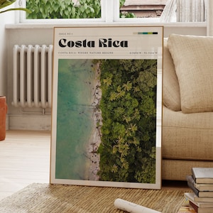 Costa Rica Print, Beach Poster, Tropical Print, Vintage Photo Art, Gift For Her, Nature, Trees, Personalised Gift, Palm Trees, Sea