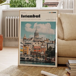 Impression murale d&#39;Istanbul, affiche de voyage, Turquie, art de la ville, photo, cadeau unique, cadeau personnalisé, cadeau de pendaison de crémaillère
