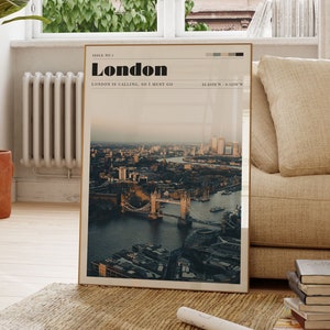 London Poster, Vintage Art, England, Uk, London Photo, Gift For Her, Living Room Decor, Personalised Gift, City Art, Housewarming Gift