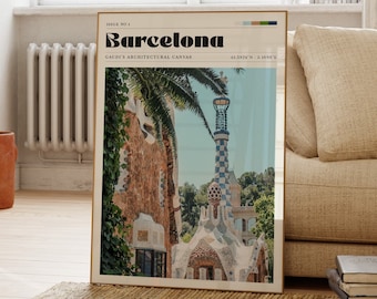 Barcelona Wall Print, Travel Poster, Colourful Art, Photograph, Gift For Her, Personalised Gift, Housewarming Present, City Design