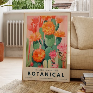Modern Colourful Cactus Print, Botanical Illustration, Mexican Cacti, Kids Prints, Bedroom Wall Art, Gift For Her, Flowers
