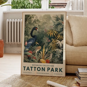 Impresión de aves tropicales, póster de naturaleza vintage, colección botánica, vida silvestre, arte de pared de galería, arte de pared de animales, regalo para ella, dormitorio