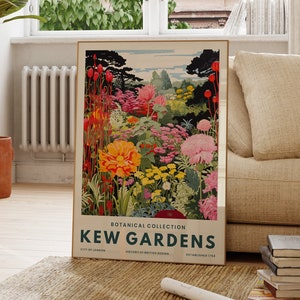 Kew Gardens Flower Poster, Colourful Plant Print, Wildflowers, Botanical Garden Collection, Nature, Wildlife, Gallery Wall Art, London