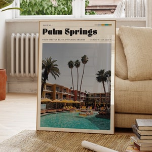 Pôster de Palm Springs, Califórnia Vintage, Impressões de Bar Divertidas, Arte Americana, Presente para Ela, Presente Personalizado, Arte de Parede de Galeria