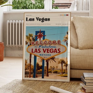 Impresión de Las Vegas, Arte de Bar Divertido, Arte Americano, Póster de Las Vegas, Vintage, Regalo para Ella, Regalo Personalizado, Decoración de Dormitorio, Colorido