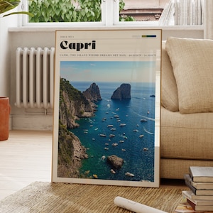 Capri Wall Print, Travel Poster, Landscape, Sea, Photograph Art, Unique Gift, Personalised Gift, Housewarming Present, Italy