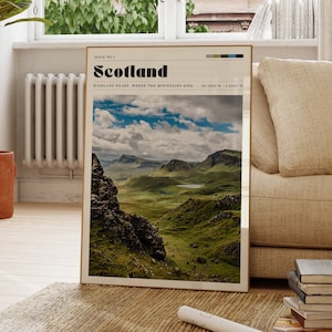 Scotland Print, Travel Poster, Landscape, Nature Wall Art, Highlands, Vintage, Kitchen, Living Room Decor, Gift For Her, Photograph