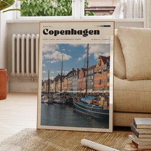 Copenhagen Wall Print, Travel Poster, Scandinavian, Photograph Art, Unique Gift, Personalised Gift, Housewarming Present, Colourful