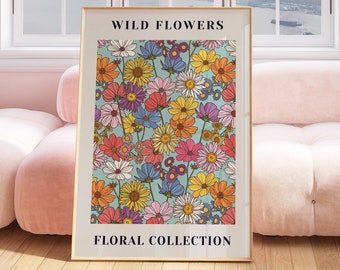 Floral Collection Colourful Prints, Boho Home Decor, Plant Wall Art, Flower Prints, Living Room, A5/A4/A3/A2/A1/5x7/4x6