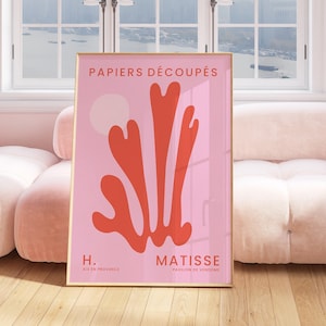 Pink And Red Matisse Print, Papier Decoupes, Henri Matisse Wall Art, Modern, Abstract Posters, Gift For Friend, Living Room