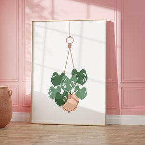 Hanging Plant Print | Flower Wall Art | Home Decor | Living Room/ Bedroom/Kitchen Wall Art | A5/A4/A3/A2/A1 | Botanical Art | Plant Decor