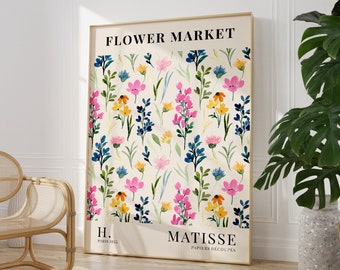 Colourful Flower Market Henri Matisse Watercolour Print, Boho Home Decor, Plant Wall Art, Flower Prints, A5/A4/A3/A2/A1/5x7/4x6