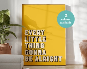 Bob Marley Yellow Song Lyric Print Design| Wall Art | Home Decor | Living Room/ Bedroom/Kitchen Wall Art | A5/A4/A3/A2/A1 | Music Poster