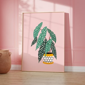 Pink Plant Print, Flower Wall Art, Gallery Wall, Living Room/ Bedroom/Kitchen Art | A5/A4/A3/A2/A1/5x7/4x6