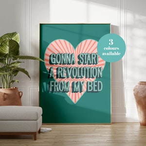 Impresión musical Oasis, arte de pared rosa, póster musical, regalo para un amigo, decoración del hogar, arte de pared para sala de estar, dormitorio y cocina