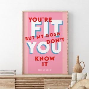 The Streets Pink And Red Music Lyric Print, Home Decor, Music Poster Living Room/ Bedroom/Kitchen Wall Art | A5/A4/A3/A2/A1/5x7/4x6
