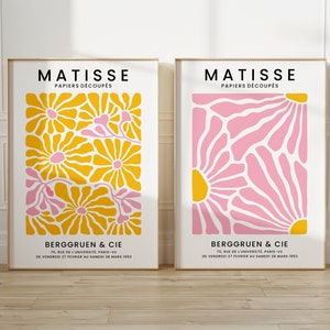 Set Of 2 Pink And Yellow Henri Matisse Prints, Flower Market, Abstract Art, Matisse Wall Art, A5/A4/A3/A2/A1/4x6/5x7
