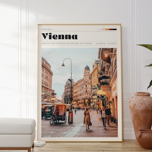 Vienna Print, Austria Travel Poster, Fun Bar Art, Famous Landmark, Architecture Poster, Vintage, Gift For Her, Personalised Gift