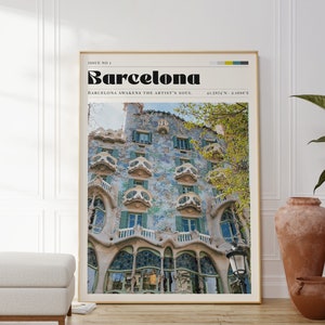 Barcelona Print, Travel Poster, Kitchen, Photograph, Gift For Her, Personalised Gift, Housewarming Present, Colourful Wall Art