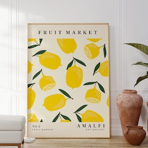 Lemon Fruit Market Wall Art, Citrus Wall Art, Fruit Print, Food Art, Dining Room, Kitchen, A5/A4/A3/A2/A1/5x7/4x6