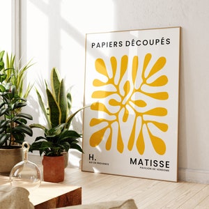 Yellow Abstract Henri Matisse Print, Modern, Matisse Wall Art, Boho Wall Decor, Living Room, Bedroom, Kitchen Prints