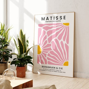 Pink Abstract Flowers, Henri Matisse Print, Modern, Matisse Wall Art, Boho Wall Decor, Living Room, Bedroom, Kitchen Prints