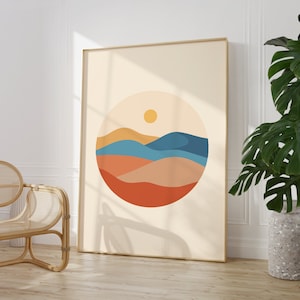 Desert Circle Colourful Print Design | Bohemian Home Decor | Gallery Wall | Living Room/ Bedroom/Kitchen Wall Art | A5/A4/A3/A2/A1/5x7/4x6