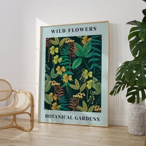 Wild Flowers Botanical Print, Plant Wall Decor, Jungle Art, A5/A4/A3/A2/A1/5x7/4x6 Bedroom, Kitchen Print, Living room