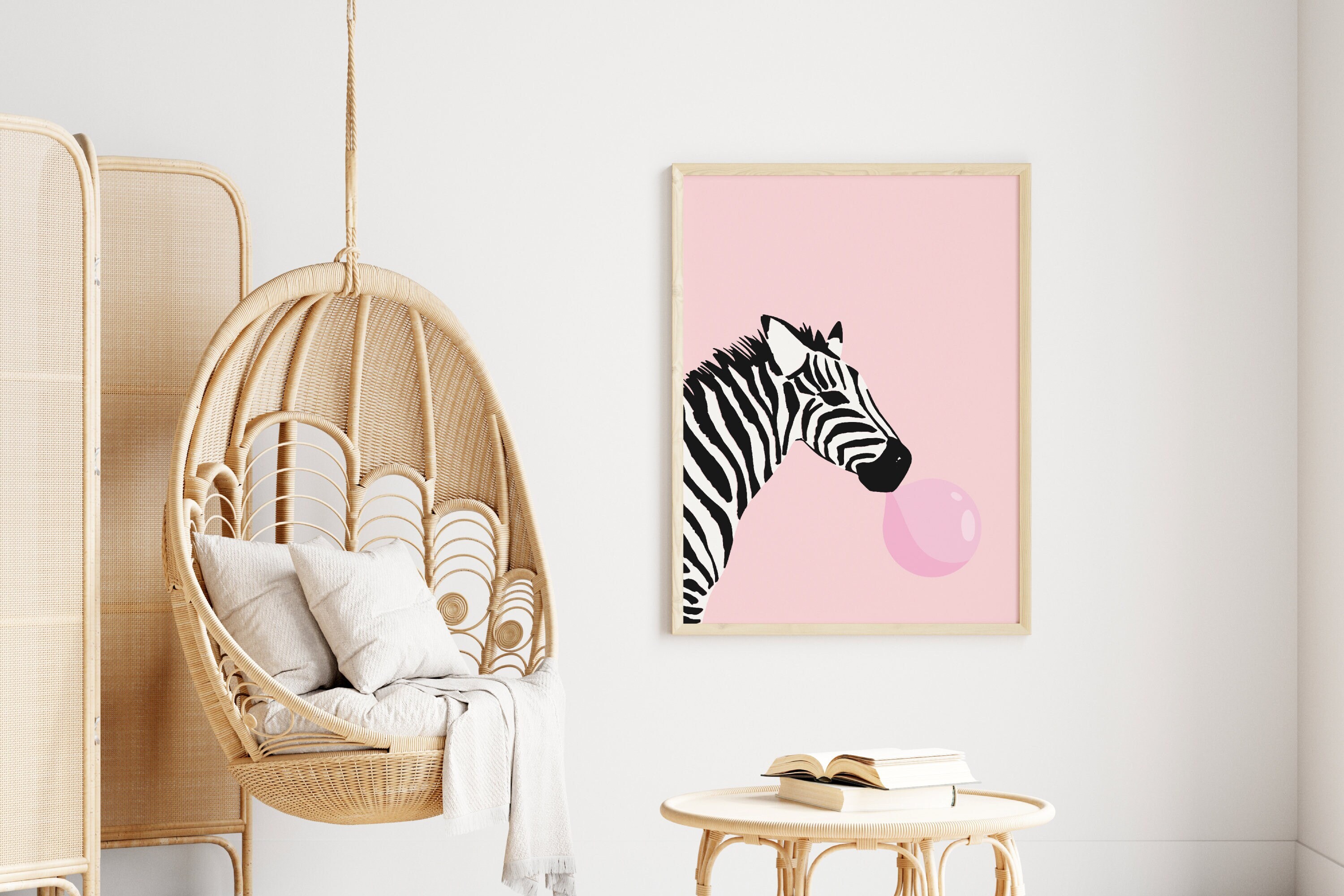 Impresión de chicle de cebra rosa: póster de animales peculiares - Etsy  México, image size:3000x2000