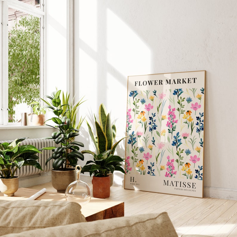 Colourful Flower Market Henri Matisse Watercolour Print, Boho Home Decor, Plant Wall Art, Flower Prints, A5/A4/A3/A2/A1/5x7/4x6 image 6