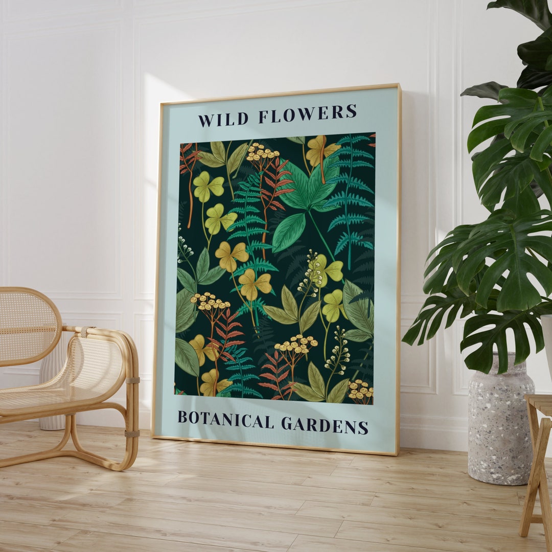 Wild Flowers Botanical Print, Plant Wall Decor, Jungle Art, A5/a4/a3/a2 ...