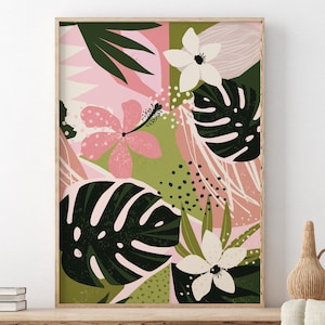 Abstract Colourful monstera Print, Plant Wall Art, Home Decor, Plant wall Print, A5/A4/A3/A2/A1/5x7/4x6 Bedroom, Kitchen Print, Living room