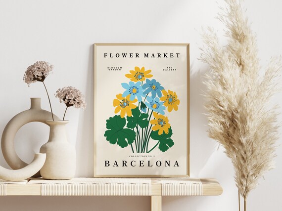 Blue And Yellow Flower Posters