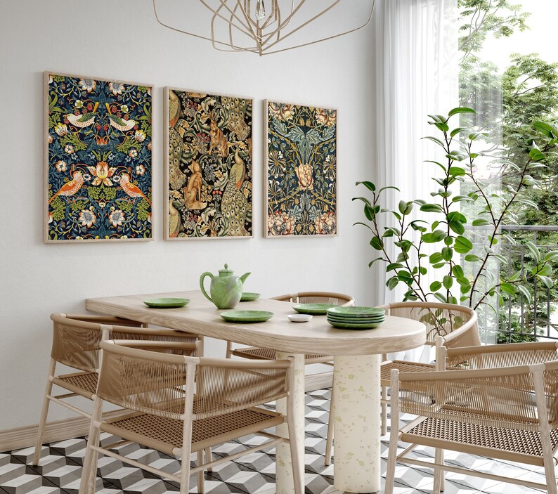 Set of 3 William Morris Prints, Flower Posters, Kitchen Wall Art ...