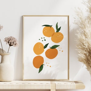 3er Set Prints, Zitrone, Pfirsich und Orange, Zitrusfrüchte, Wandbehänge, Küchenkunst, Digitaldruck, Galeriewand, Wohnzimmer Bild 4