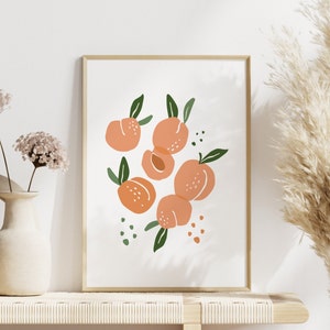 Set of 3 Prints, Lemon, Peach and Orange, Citrus, Wall Hangings, Kitchen Art, Digital Print, Gallery Wall, Living Room image 5