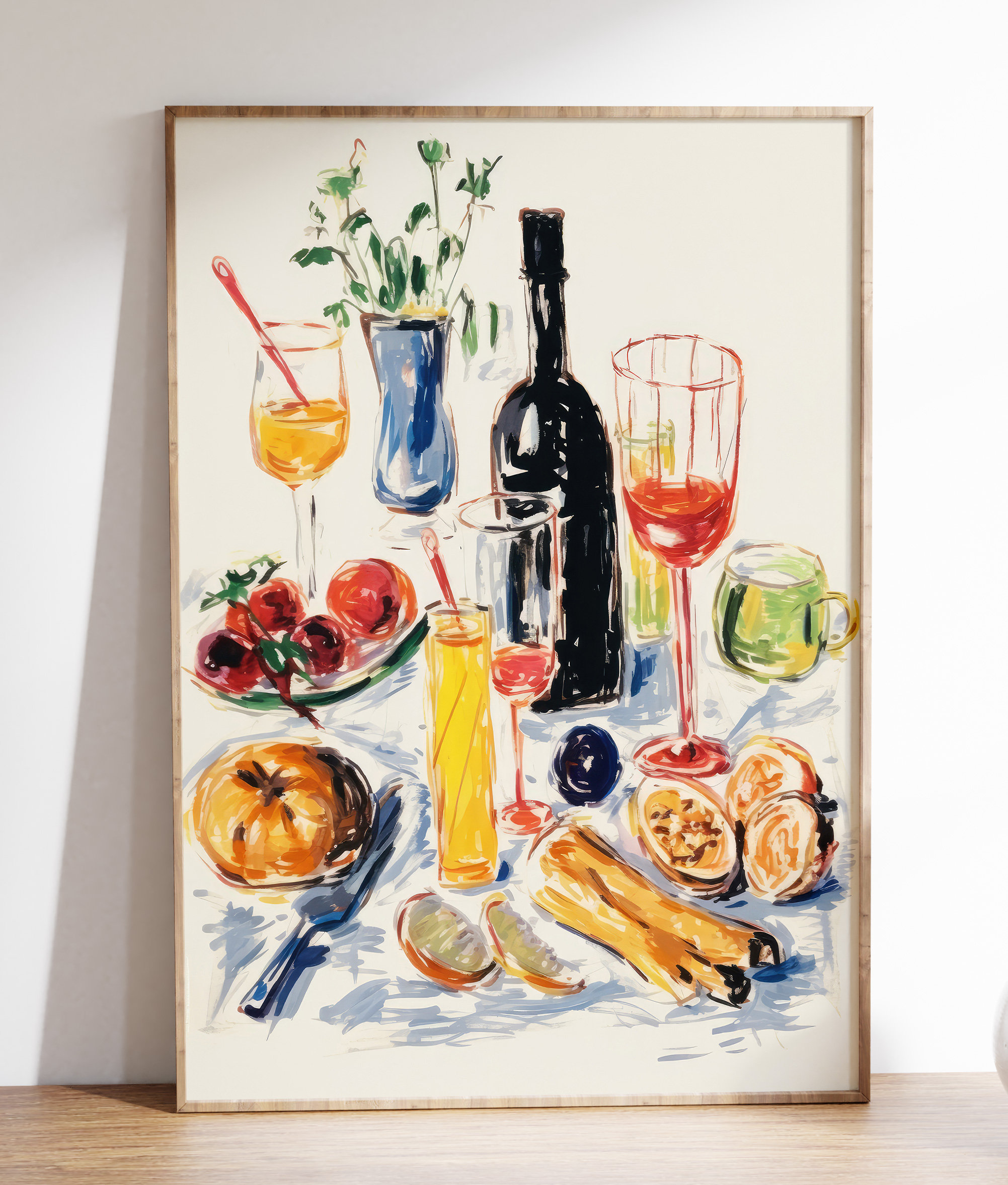装飾画現代シンプルレストラン掛け絵京野奈伊出品r Kitchen Food Poster, Dinner Table Art, Wine Print, Kitchen
