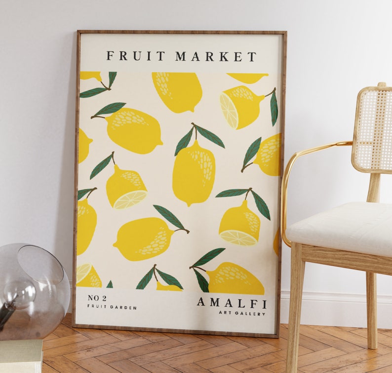 Lemon Fruit Market Wall Art Citrus Wall Art Fruit Print Etsy