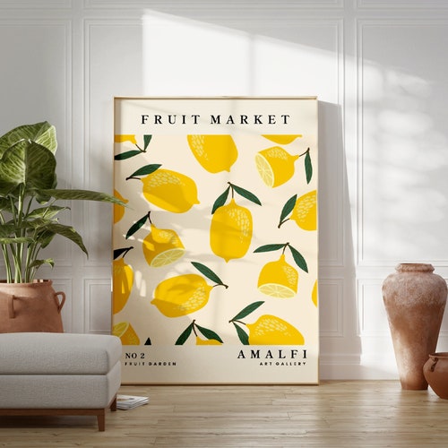 Lemon Fruit Market Wall Art Citrus Wall Art Fruit Print Etsy