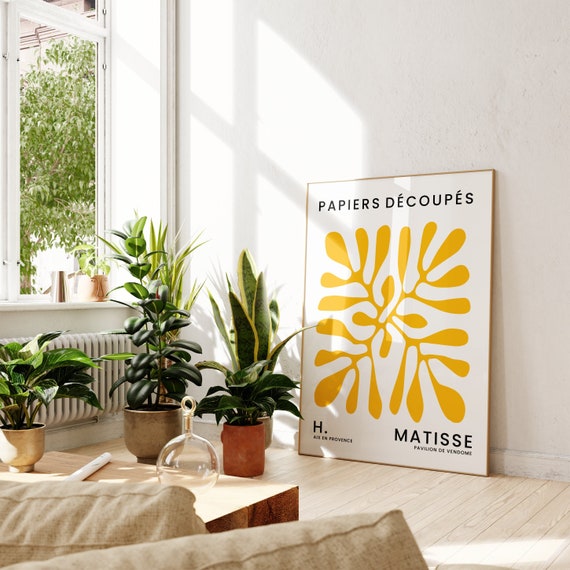 Yellow Abstract Henri Matisse Print, Modern, Matisse Wall Art, Boho Wall Decor, Living Room, Bedroom, Kitchen Prints